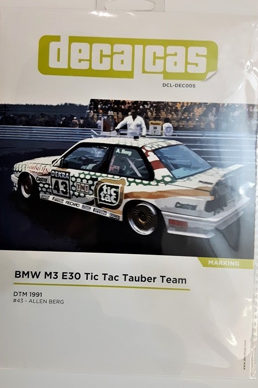 BMW M3 E30 Tic Tac Tauber Team DTM 1991 #43 Allen Berg Decals für Beemax B24007