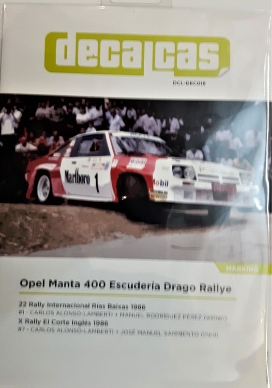 Opel Manta 400 Escudería Drago Rallye Decals für Belkits BEL008/9