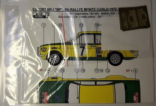 Ford Escort MK.I RS Rallye Monte Carlo 1972 BP J-F. Piot / J. Porter mit Fotoätzteile