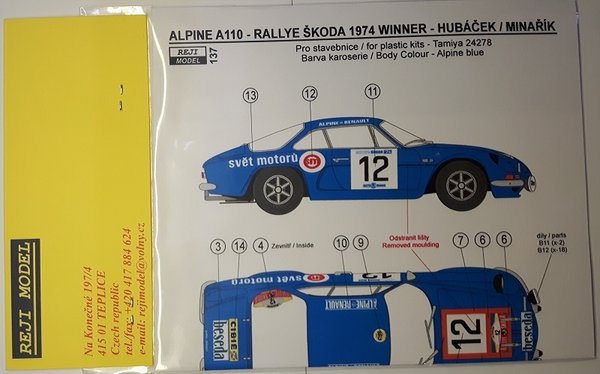Alpine A110 Rally Skoda Rallye 1974