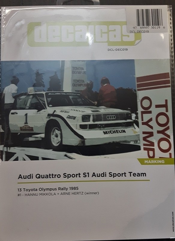 Audi Quattro Sport S1 Audi Sport Team 13 Toyota Olympus Rally 1985 Decals
