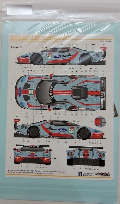 Ford GT Le Mans 24 Hours 2019 Ford Chip Ganassi Racing Team USA Decals