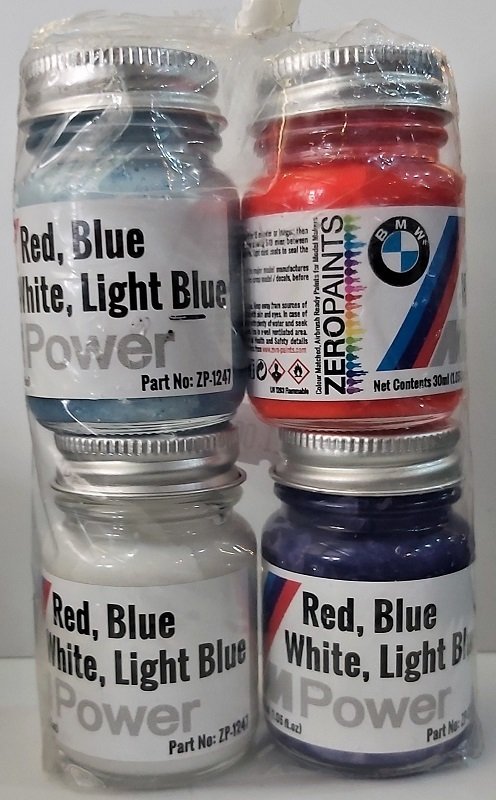 BMW M Farben, Red, Blue, White, Light Blue, 4 X 30ml