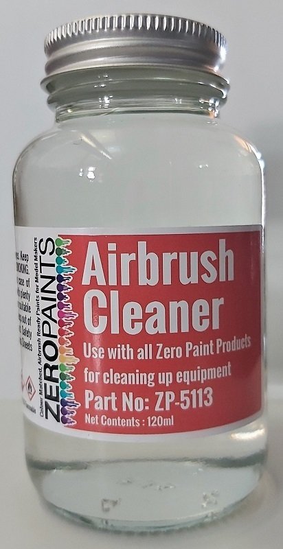 Airbrush Cleaner, Use with all Zero Paints Products for cleaning up equipment, 120ml.