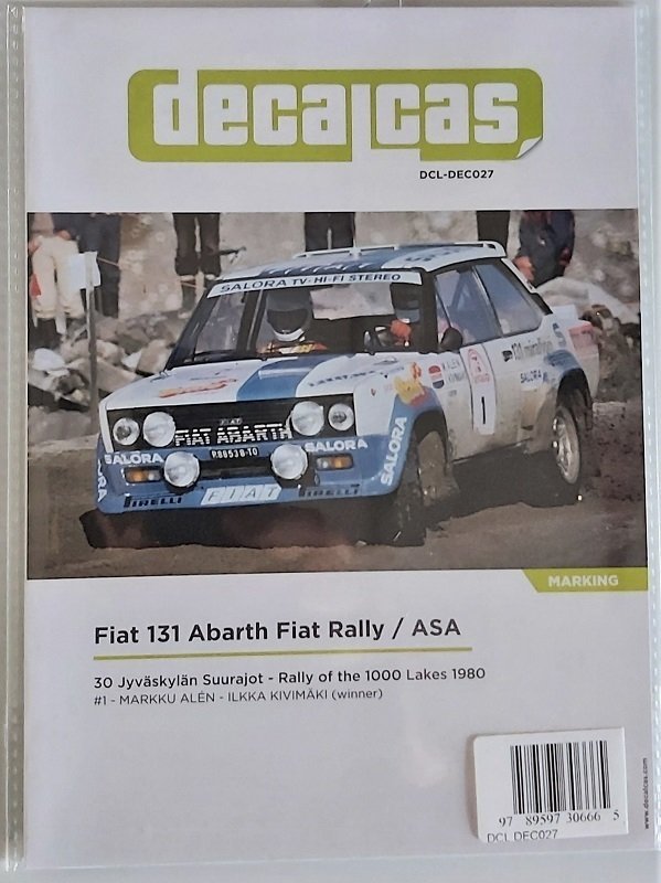 Fiat 131 Abarth Fiat Rally / ASA Decals