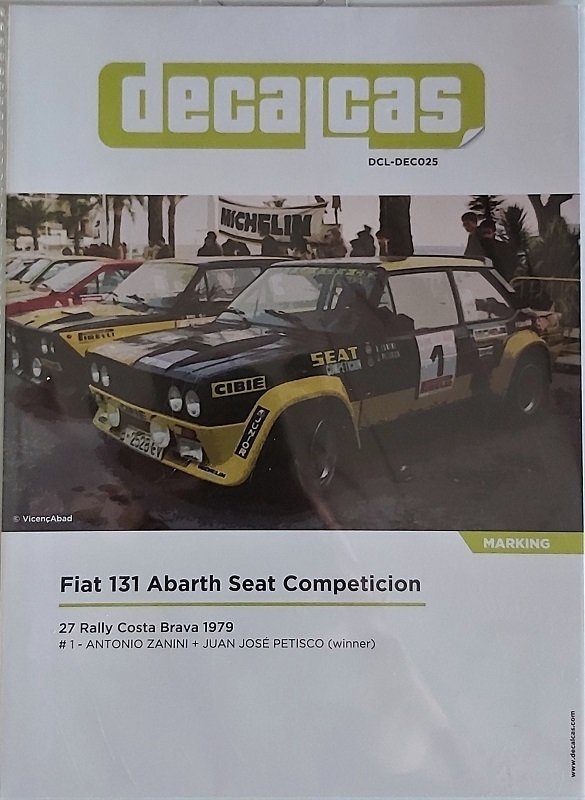 Fiat 131 Abarth Seat Competicion 27 Rally Costa Brava 1979 Decals