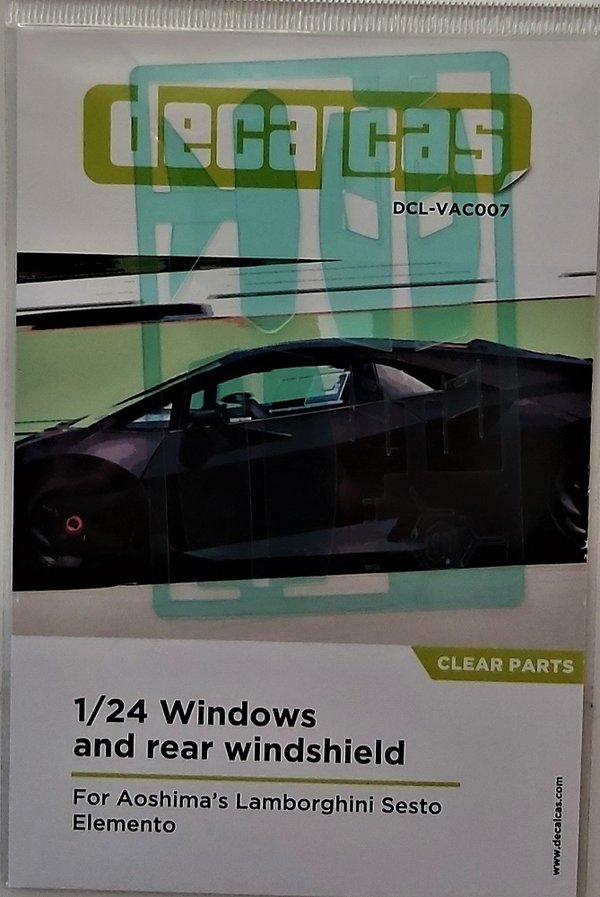 Windows and rear windshield für Aoshima Lamborghini Sesto Elemento