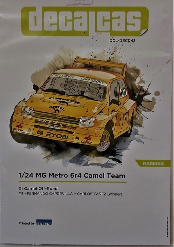 MG Metro 6R4 Camel Team XI Camel Off Road #4 Fernando Capdevilla + Carlos Yanez Winner Decals