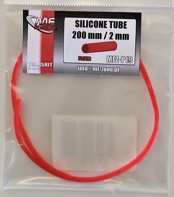 Silicone Tube, Silikonschlauch Ø2mm X 200mm rot