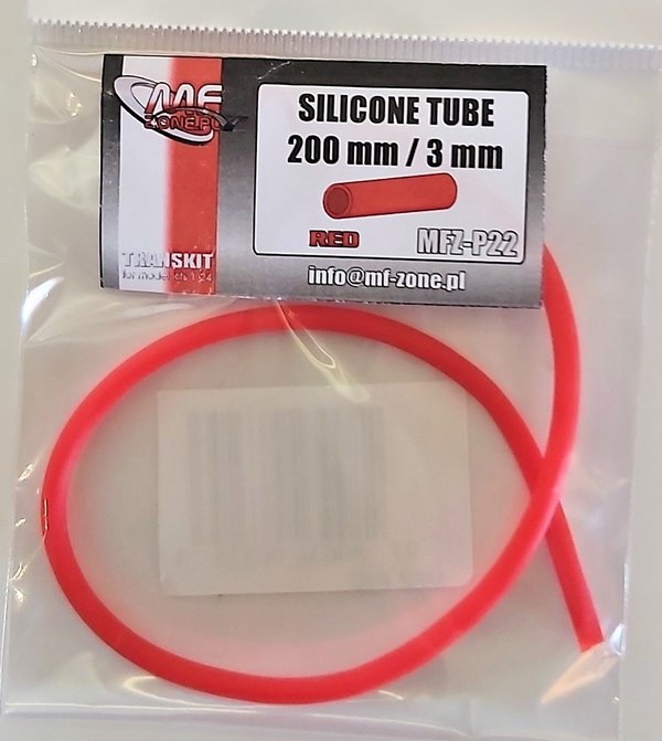 Silicone Tube, Silikonschlauch Ø3mm X 200mm rot